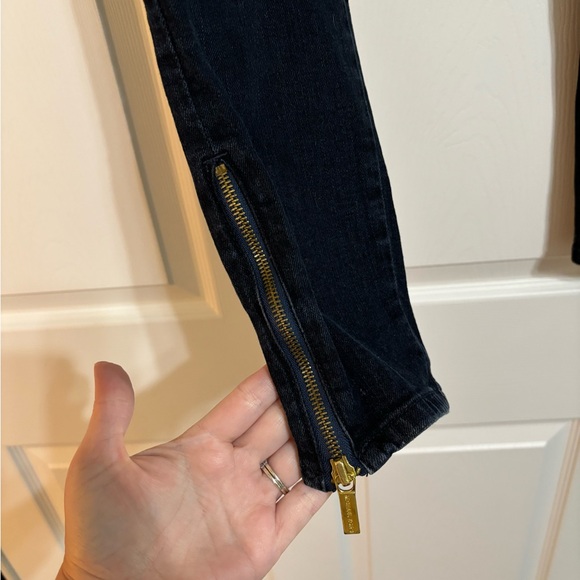 Michael Kors dark wash moto ankle jeans, size 4 - Picture 3 of 6